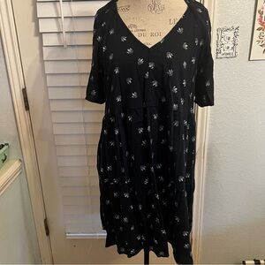 Old Navy Blue Floral Midi Dress XL Petite